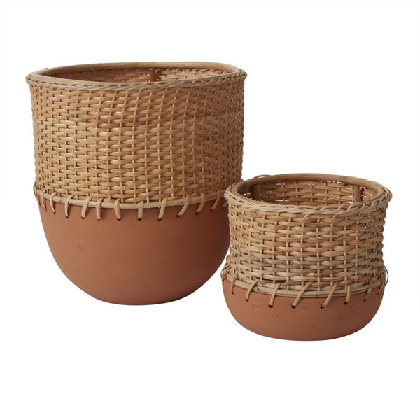 Cache Pot Rond En écorce De Bois De Paulownia Rond