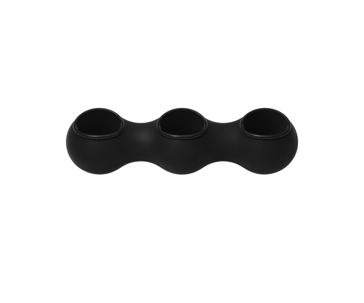 NUAGE noir mat — 3 modules, pots noirs