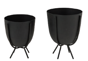 Support pour plante noir mat